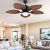 imageYITAHOME Ceiling Fans with Lights and Remote Control 44 Inch Palm Reversible Ceiling Fan with Memory Function Reversible Quiet Motor for Living Room Bedroom GreyWalnut