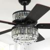 imageYITAHOME Chandelier Ceiling Fan with Remote 52 Inch Crystal Fan Light Indoor Fan Ceiling with 3 Speed Silent Reversible Motor DualSided Blades Timer Balance Kit  BlackPearwoodBlack