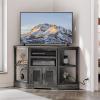 imageYITAHOME Corner TV Stand for 5550 Inch TV Farmhouse TV Stand for Living Room Entertainment Center with Storage ampamp Power Outlet TV Console Cabinet for Living Room Grey Wash ampamp Grey WhiteGrey Oak