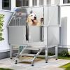 imageYITAHOME Dog Grooming Bathtub Professional Stainless Steel 304 Dog Bathing Station wRight Ramp Faucet Floor Grate 50in Pet Washing Station for Large Medium Small PetsRight Door wStairs