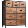 imageYITAHOME Dresser with 7 Drawers  Fabric Storage Tower Organizer Unit for Living Room Hallway  Sturdy Steel Frame Wooden Top ampamp Easy Pull Fabric BinsEarthy Brown