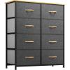 imageYITAHOME Dresser with 8 Drawers  Fabric Tower for Bedroom Dresser ampamp Chest of Drawers Fabric Storage Tower Organizer Unit for Bedroom Hallway ClosetsCdark Grey