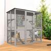 imageYITAHOME Extra Large Catio Outdoor Cat Enclosure 110 Inch Outside Cattery with Weatherproof Roof Scratcher Ramp Cat Space Capsule Bed 2 Bridges 2 Resting Houses 7 SolutionsGray