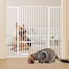 imageYITAHOME Extra Tall 55quot High Metal Dog Gate with Cat Door 295quot 48quot Wide Auto Close Pet Gate Indoor for Stairs Doorways House No Drilling Pressure Mount Sturdy White29548 Wide  551 Tall