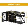 imageYITAHOME Fish Tank Stand with Power Outlets ampamp LED Light 5575 Gallon Metal Aquarium Stand with Cabinet for Fish Tank Accessories Storage for Turtle Tank Reptile Terrarium 860LBS Capacity Black