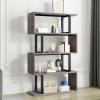 imageYITAHOME Geometric Bookshelf 5Tier Bookshelf SShaped Bookshelves Modern Geometric Bookcase Freestanding Multifunctional Storage Shelving for Living Room Home Office BlackGrey