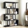 imageYITAHOME Geometric Bookshelf 5Tier Bookshelf SShaped Bookshelves Modern Geometric Bookcase Freestanding Multifunctional Storage Shelving for Living Room Home Office BlackBlack