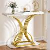 imageYITAHOME Gold Console Table Modern Hallway Table 40 inch Entryway Narrow Sofa Table for Living Room Hallway Entryway Faux Marble WhiteFaux Marble White