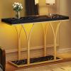 imageYITAHOME Gold Console Table with LED Lights Entryway Table Modern Narrow Sofa Side Foyer Accent Table with Faux Marble Top Luxury for Entry Way Hallway Living Room Faux Marble BlackBlack