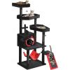 imageYITAHOME Gothic Cat Tree with Coffin Bed 63quot Tall Cat Tower for Indoor Cats with Top Perch Spacious Cat Condos Spider Hanging BallsComfy Hammock Scratching Post and Ladder Black Halloween63 in