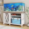imageYITAHOME Heavy Duty 5575 Gallon Aquarium Stand with Power Outlets Cabinet for Aquarium Accessories Storage  Metal Fish Tank Stand Suitable for Fish Turtle Tank 880LBS Capacity WhiteWhiteWalnut