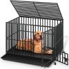 imageYITAHOME Heavy Duty Dog Crates for Small Medium Dogs 38 Inch Metal Dog Kennel Indoor with Wheels High Anxiety Dog Crate Large Dog Cage with Escape Proof Three Doors and Removable Tray472L x 295W x 323H