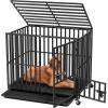 imageYITAHOME Heavy Duty Dog Crates for Small Medium Dogs 38 Inch Metal Dog Kennel Indoor with Wheels High Anxiety Dog Crate Large Dog Cage with Escape Proof Three Doors and Removable Tray374L x 224W x 327H
