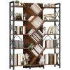 imageYITAHOME Industrial Tree Bookshelf Large 5 Tier Bookcase Tall Standing Book Shelves Organizer Display Rack for Living Room Home Office Rustic BrownRustic Brown