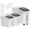 imageYITAHOME Ingredient Storage Bin 206 Gal1145834 Gal Commercial Rice Flour Storage Container 500 Cups Storage Bins with Wheels Shelfstorage Bin with Scoop and Lid Rice Bin for Kitchen WhiteWhite