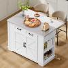 imageYITAHOME Kitchen Island with Stainless Steel Top ampamp Drop Leaf 47 Inch Kitchen Island on Wheels with Power Outlet Rolling Portable Mobile Kitchen Cart w Storage Drawer Cabinet Counter Metal Top WhiteWhite Medium