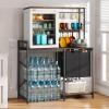 imageYITAHOME Kitchen Microwave Stand Bakers Rack with Shelf 55quot Large Kitchen Storage Shelf with Rolling Wheeled Storage BasketsHooks Coffee Bar Table Station with Dining Room Retro Brown55 x 472