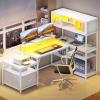 imageYITAHOME L Shaped Gaming Desk with LED Lights 787quot Computer Desk with Power Outlets Reversible Corner Gaming Desk with Drawers and Hutch for Home Office White