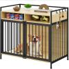 imageYITAHOME Large Dog Crate 41quot Heavy Duty Dog Kennel with 2 Drawers End Table Wooden Dog Cage Indoor Dog House Pet Crate Table with Double Doors for Large Medium Small Dogs Rustic BrownWalnut Color
