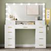 imageYITAHOME Large Vanity Desk with Mirror and Lights Big Makeup Vanity with Power Outlets ampamp 11 Drawers 3 Lighting Modes Adjustable Bedroom Dressing Table for Bedroom Dressing Room BlackWhite