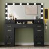 imageYITAHOME Large Vanity Desk with Mirror and Lights Big Makeup Vanity with Power Outlets ampamp 11 Drawers 3 Lighting Modes Adjustable Bedroom Dressing Table for Bedroom Dressing Room BlackBlack