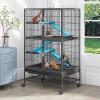 imageYITAHOME Metal 2Tiers Small Animal Cages for Adult Rats Ferret Chinchilla Guinea Pig Large Hamster Indoor Critter Nation Cage SingleStory320L x 220W x 560H