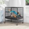 imageYITAHOME Metal 2Tiers Small Animal Cages for Adult Rats Ferret Chinchilla Guinea Pig Large Hamster Indoor Critter Nation Cage SingleStory32L x 22W x 33H