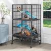 imageYITAHOME Metal 4Tiers Small Animal Cages for Adult Rats Ferret Chinchilla Guinea Pig Large Hamster Indoor Critter Nation Cage DoubleStory
