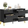 imageYITAHOME Metal Storage Cabinet Fluted Cabinet with 6 Drawers for Living Room Entryway Hallway Black6 Drawers