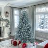 imageYITAHOME PreLit Green Artificial Hinged Christmas Tree with Remote Control 6ft Prelighted Spruce Xmas Tree for Home Office Party Decoration with 1000 Branch Tips and 250 Lights GreenBlue