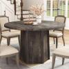 imageYITAHOME Round Dining Table for 46 People Circle Dining Table with Wooden Rattan Base Modern Farmhouse Kitchen Table Round for Dining Room Kitchen Apartment Natural OakBrown