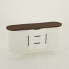 imageYITAHOME Sideboard Buffet CabinetWhite  Brown