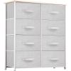 imageYITAHOME Storage Tower Unit with 8 Drawers  Fabric Dresser with Large Capacity Organizer Unit for Living Room  Sturdy Steel Frame Wooden Top ampamp Easy Pull Fabric Bins