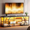 imageYITAHOME TV Stands for Living Room 70 inch TV Stand Entertainment Center with Storage ampamp Power Outlets LED TV Stand TV Console Cabinet Rustic BrownBlack