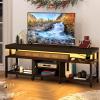 imageYITAHOME TV Stands for Living Room TV Stand for 7065 inch TV Entertainment Center with Storage LED TV Stand with Power Outlets Industrial TV Console Cabinet Rustic BrownBlack