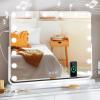 imageYITAHOME Vanity Mirror with Lights and Bluetooth Speaker ampamp Wireless Charger 28quotx22quot LED Makeup Mirror Lighted Makeup Mirror with Lights Touch Screen with Dimmable 16 Bulbs USB TypeC Charging PortWhite16 Led Bulbs  Bluetooth