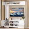 imageYITAHOME White Wall Unit Entertainment Center Modern TV Stand for 65 Inch TV Tall TV Stand with Power Outlets ampamp Adjustable Storage Cabinet High Gloss Media Console Table for Living Room WhiteWhite