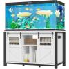 imageYTAHOME W Shape 40 Gallon Fish Tank Stand 500lbs Capacity for Metal Aquarium Stand 362quot Lx183 Wx 293quot H DoubleLayer Storage Design Reptile Breeder Turtle Terrarium Stand for Home OfficeWHITE