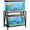 imageYTAHOME W Shape 40 Gallon Fish Tank Stand 500lbs Capacity for Metal Aquarium Stand 362quot Lx183 Wx 293quot H DoubleLayer Storage Design Reptile Breeder Turtle Terrarium Stand for Home OfficeBlack