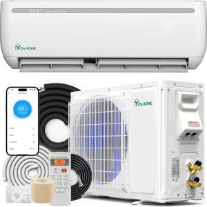 imageYITAHOME 12000 BTU Mini Split Air Conditioner Heat Pump System Wifi Enabled 17 SEER2 208230V Inverter Ductless AC Cool Up to 750 Sq Ft Compatible with Alexa Complete Installation Kit White18000 BTU 208230V  19 SEER2  WiFi