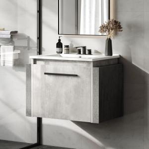 imageYITAHOME 20 Inch Floating Vanity Bathroom with Sink Combo Grey Wall Mounted Modern Vanity Bathroom Cabinet Vanity with SoftClosing Extra Large DoorGrey