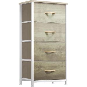 imageYITAHOME 4 Drawer Dresser  Fabric Cloth Dresser Dressers ampamp Chests of Drawers for Bedroom Living Room Hallway Closets  Sturdy Steel Frame Wooden Top ampamp Easy Pull Fabric BinsOak Greige