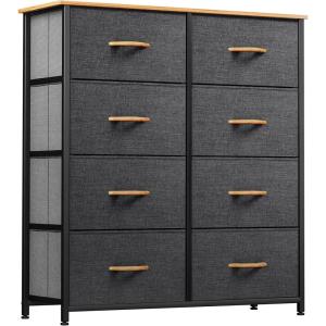 imageYITAHOME 4 Drawer Dresser  Fabric Cloth Dresser Dressers ampamp Chests of Drawers for Bedroom Living Room Hallway Closets  Sturdy Steel Frame Wooden Top ampamp Easy Pull Fabric BinsGrey
