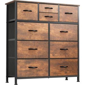 imageYITAHOME 4 Drawer Dresser  Fabric Cloth Dresser Dressers ampamp Chests of Drawers for Bedroom Living Room Hallway Closets  Sturdy Steel Frame Wooden Top ampamp Easy Pull Fabric BinsDark Gray