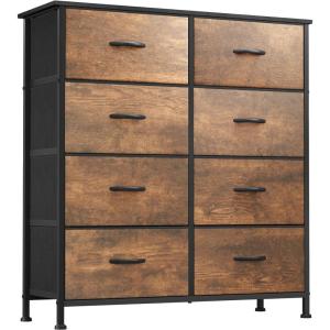 imageYITAHOME 4 Drawer Dresser  Fabric Cloth Dresser Dressers ampamp Chests of Drawers for Bedroom Living Room Hallway Closets  Sturdy Steel Frame Wooden Top ampamp Easy Pull Fabric BinsArustic Brown