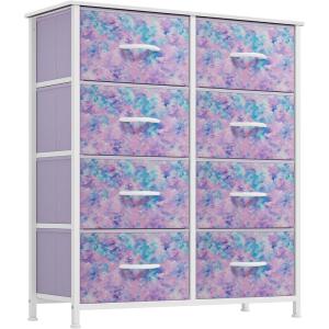 imageYITAHOME 4 Drawer Dresser  Fabric Cloth Dresser Dressers ampamp Chests of Drawers for Bedroom Living Room Hallway Closets  Sturdy Steel Frame Wooden Top ampamp Easy Pull Fabric BinsPurple