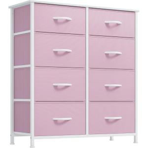 imageYITAHOME 4 Drawer Dresser  Fabric Cloth Dresser Dressers ampamp Chests of Drawers for Bedroom Living Room Hallway Closets  Sturdy Steel Frame Wooden Top ampamp Easy Pull Fabric BinsPink Print
