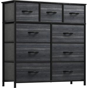 imageYITAHOME 4 Drawer Dresser  Fabric Cloth Dresser Dressers ampamp Chests of Drawers for Bedroom Living Room Hallway Closets  Sturdy Steel Frame Wooden Top ampamp Easy Pull Fabric BinsCharcoal