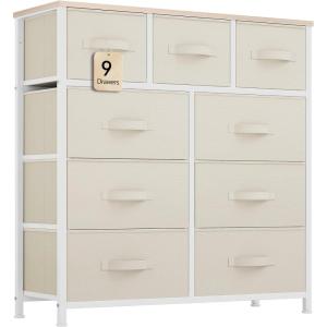 imageYITAHOME 4 Drawer Dresser  Fabric Cloth Dresser Dressers ampamp Chests of Drawers for Bedroom Living Room Hallway Closets  Sturdy Steel Frame Wooden Top ampamp Easy Pull Fabric BinsAcream White