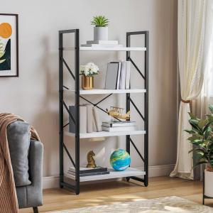 imageYITAHOME 5 Tiers Bookshelf Classically Modern White Bookshelf Book Rack Storage Rack Shelves in Living RoomHomeOffice Books Holder Organizer for BooksMovies WhiteWhite  Black